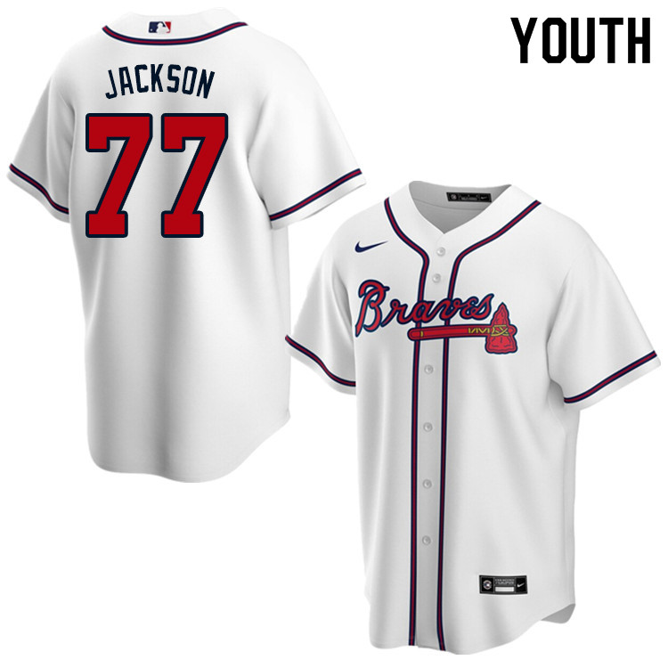 Nike Youth #77 Luke Jackson Atlanta Braves Baseball Jerseys Sale-White